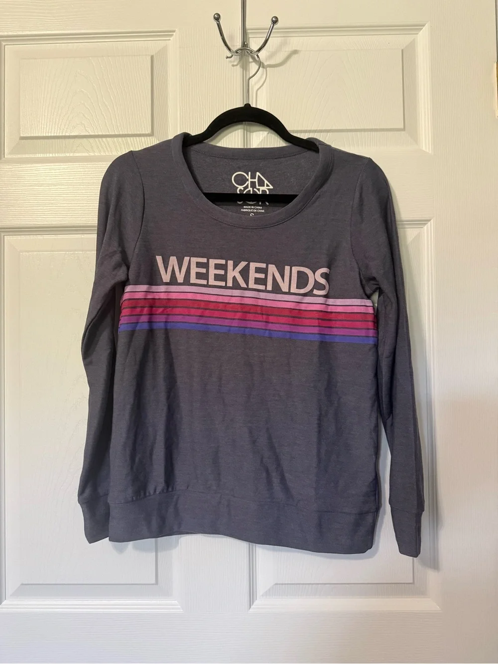 Chaser NWT Weekends Graphic Pullover- S
